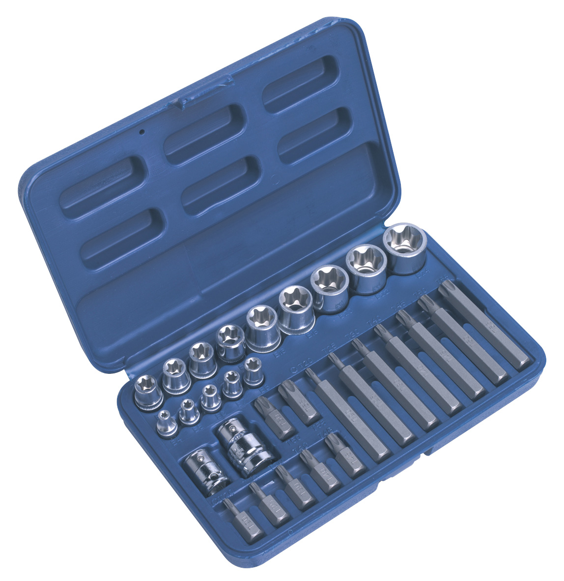 Sealey AK619 TRX-Star (Torx type) Socket & Bit Set 30 Piece 1/4", 3/8" & 1/2" Drive