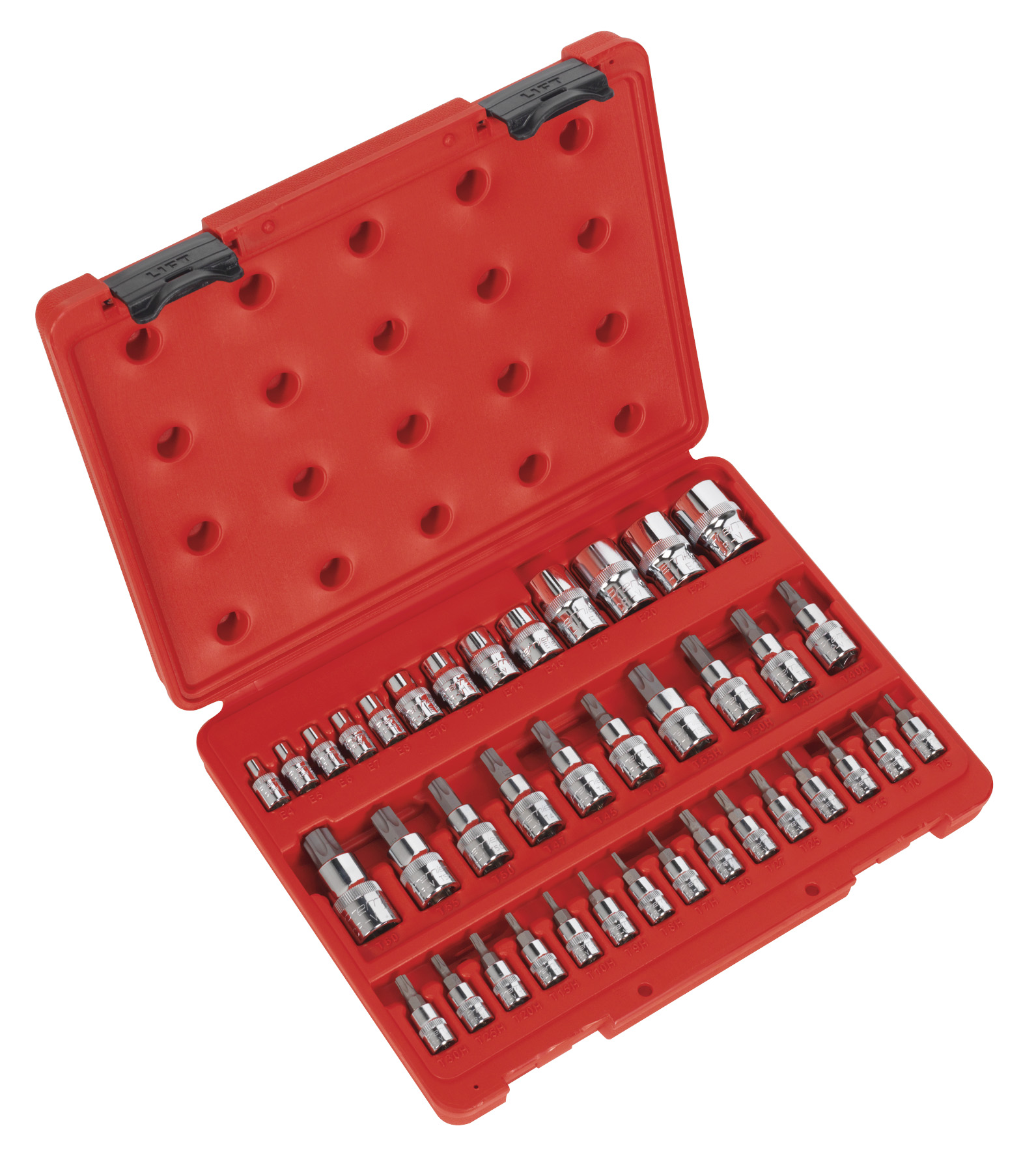 Sealey AK6197 TRX-Star (Torx type) Socket & Bit Set 38 Piece 1/4", 3/8" & 1/2" Drive