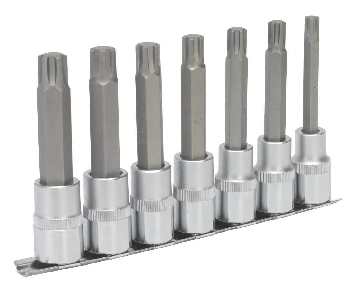 Sealey AK6235 Ribe Socket Bit Set 7 Piece 1/2" Drive