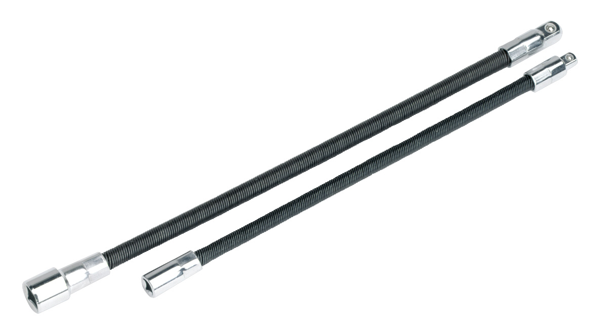 Sealey AK7342 Flexible Extension Adaptor Set 2 Piece 1/4" x 254mm & 3/8" x 305mm