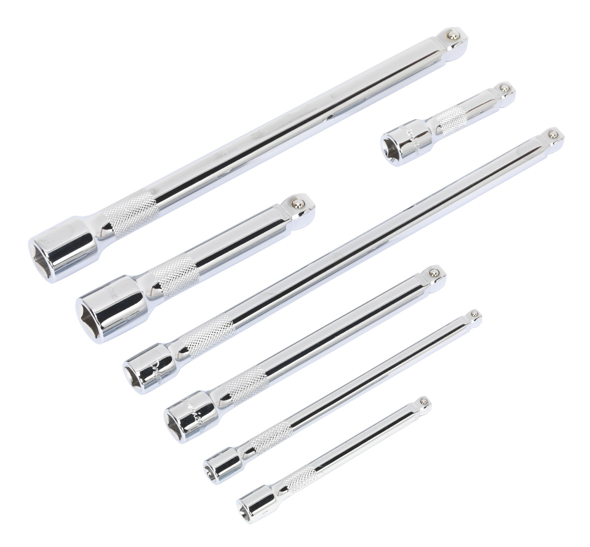 Sealey AK770 Wobble/Rigid Extension Bar Set 7 Piece 1/4", 3/8" & 1/2" Drive