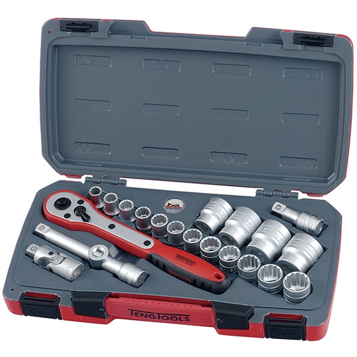 Teng Tools T1221 Metric Socket Set 21 piece 1/2" Drive TENT1221