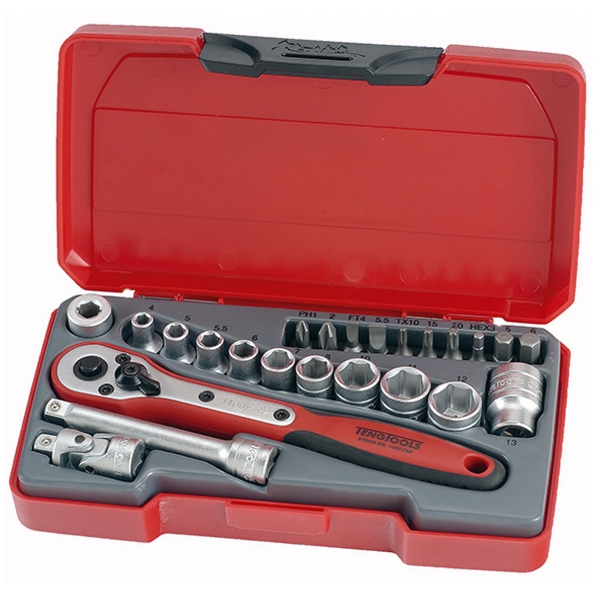 Teng Tools T1424 Socket Set Metric 24 Piece 1/4" Drive TENT1424