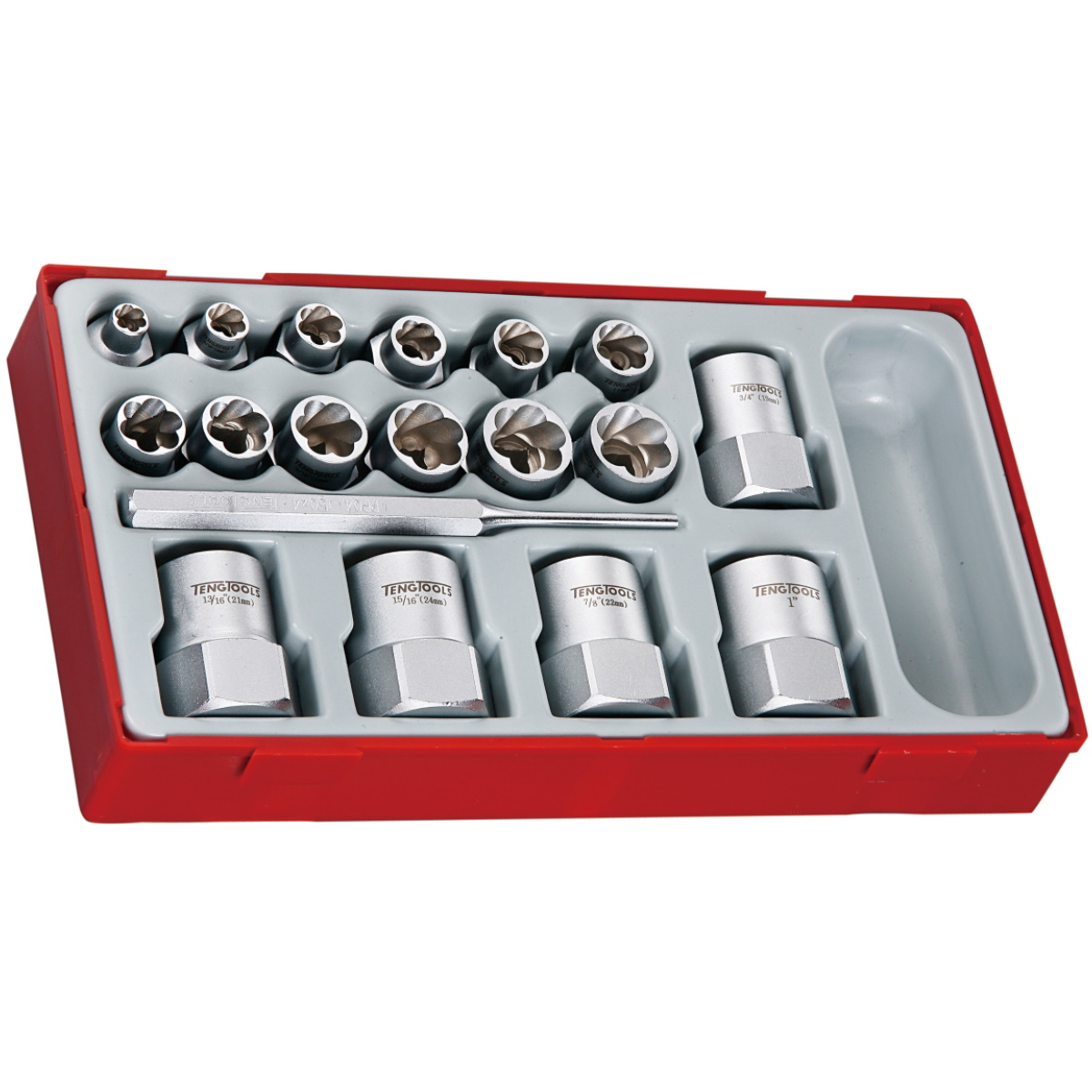 Teng Tools TTBE18 18 Piece 3/8" and 1/2" Drive Stud Extractor Set