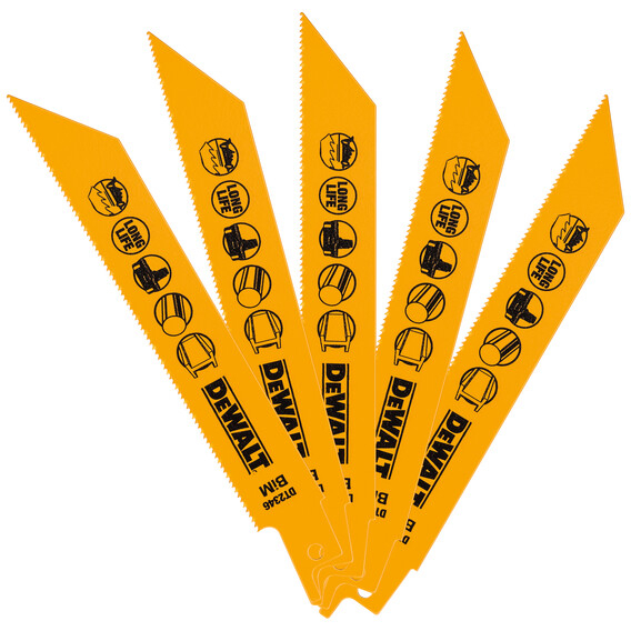 DeWalt DT2346-QZ 152mm Bi-Metal Reciprocating Saw Blades - For Metal Cutting (S922EF) Pack x 5