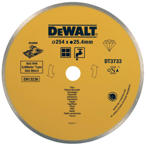 DeWalt DT3733-XJ 250mm  Ceramic Tile Cutting Blade for D24000