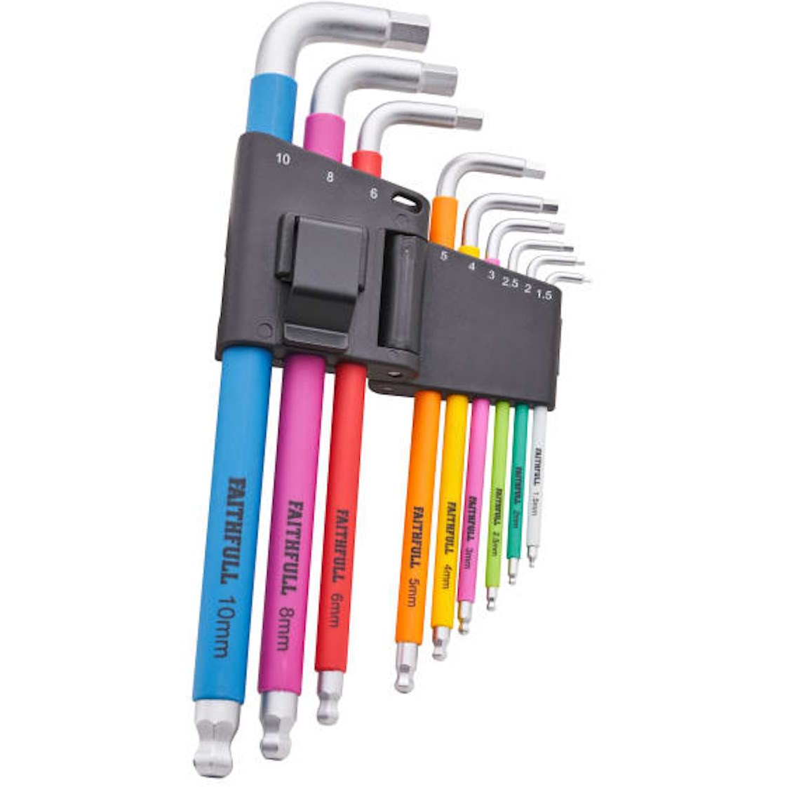 Faithfull XMS25HEXKEY 9 Piece Colour Coded Hex Key Set